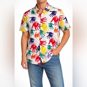 Thomas- Handprint multicolor Button‎ up